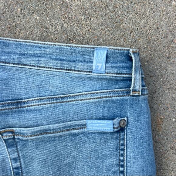 7 For All Mankind Alexa High Waist Crop Wide Leg Jeans In Lakeside Size 32 - Picture 9 of 9